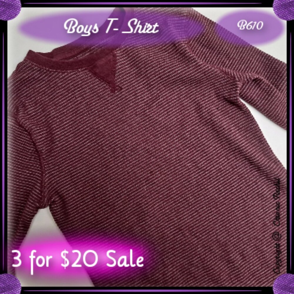 Maroon & White Stripped Long-Sleeve Shirt